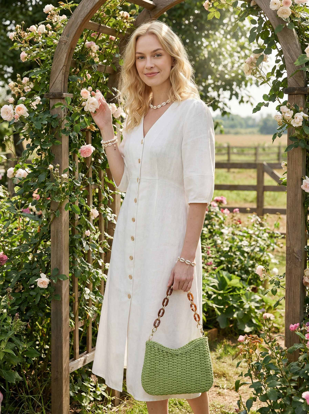 Colorful Woven Straw Shoulder Bag
