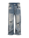 LIGHT WASH DESTROYED DENIM