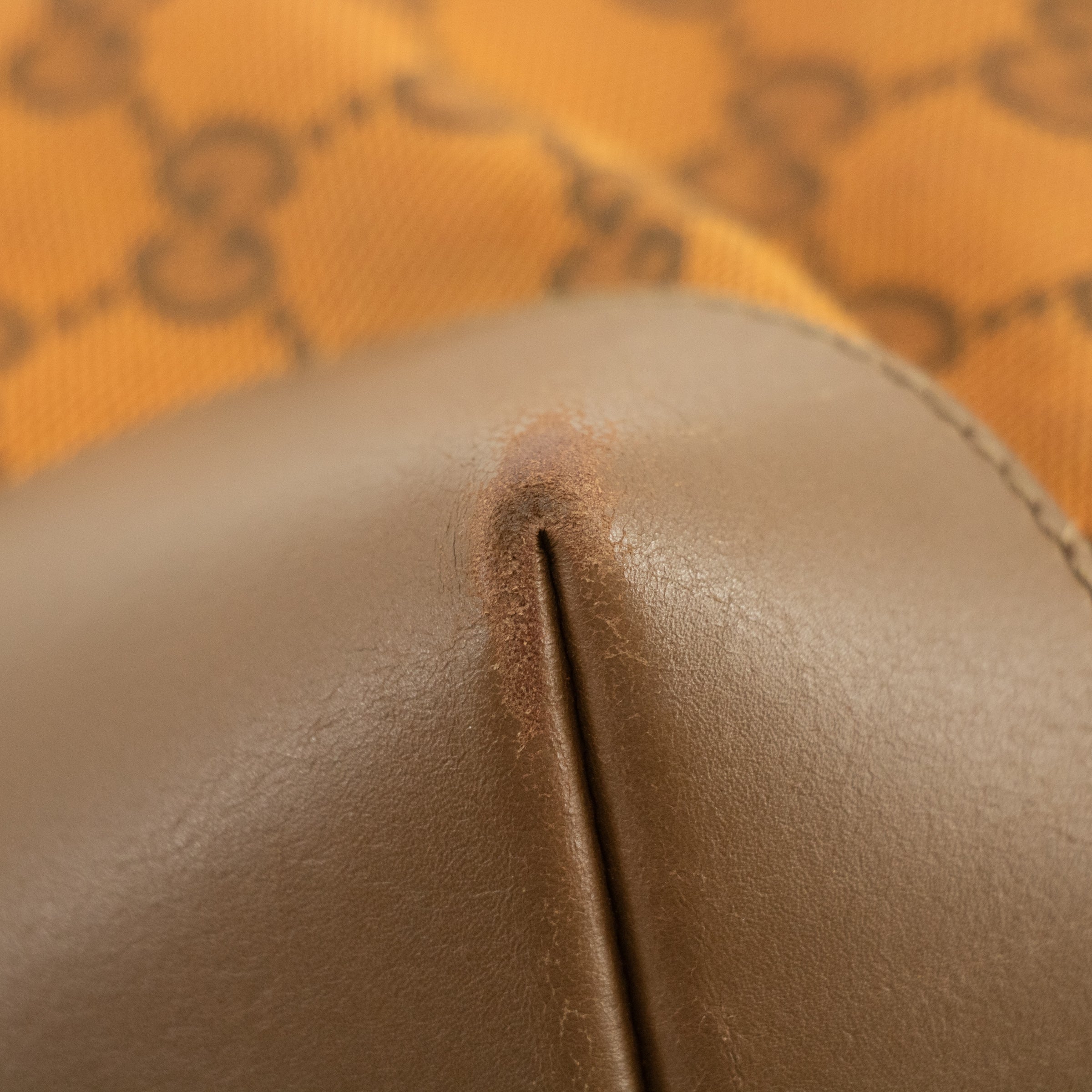 Gucci GG Canvas Orange x Brown Tote Bag  #2578