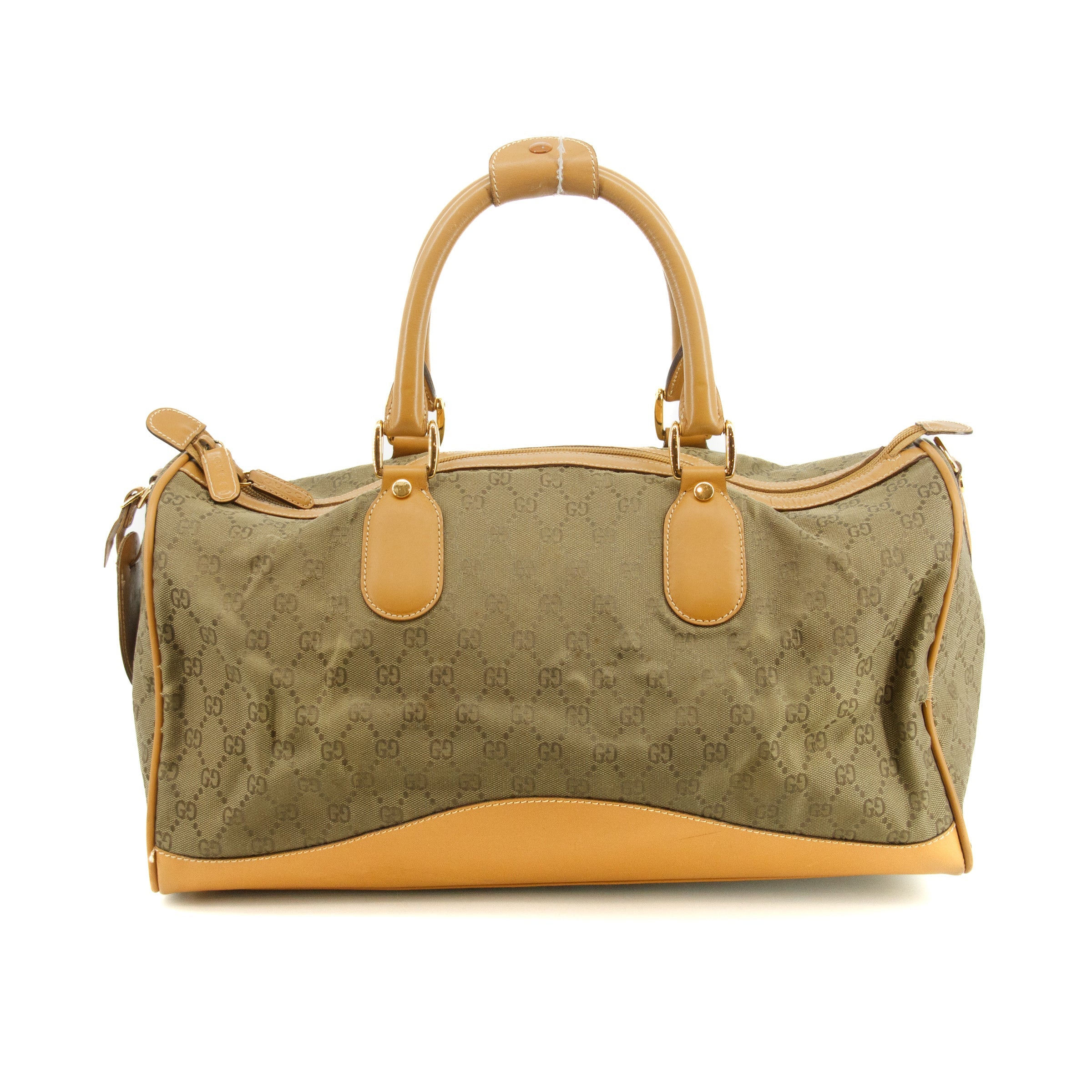 Gucci GG Canvas Green 2Way Boston Bag #3400