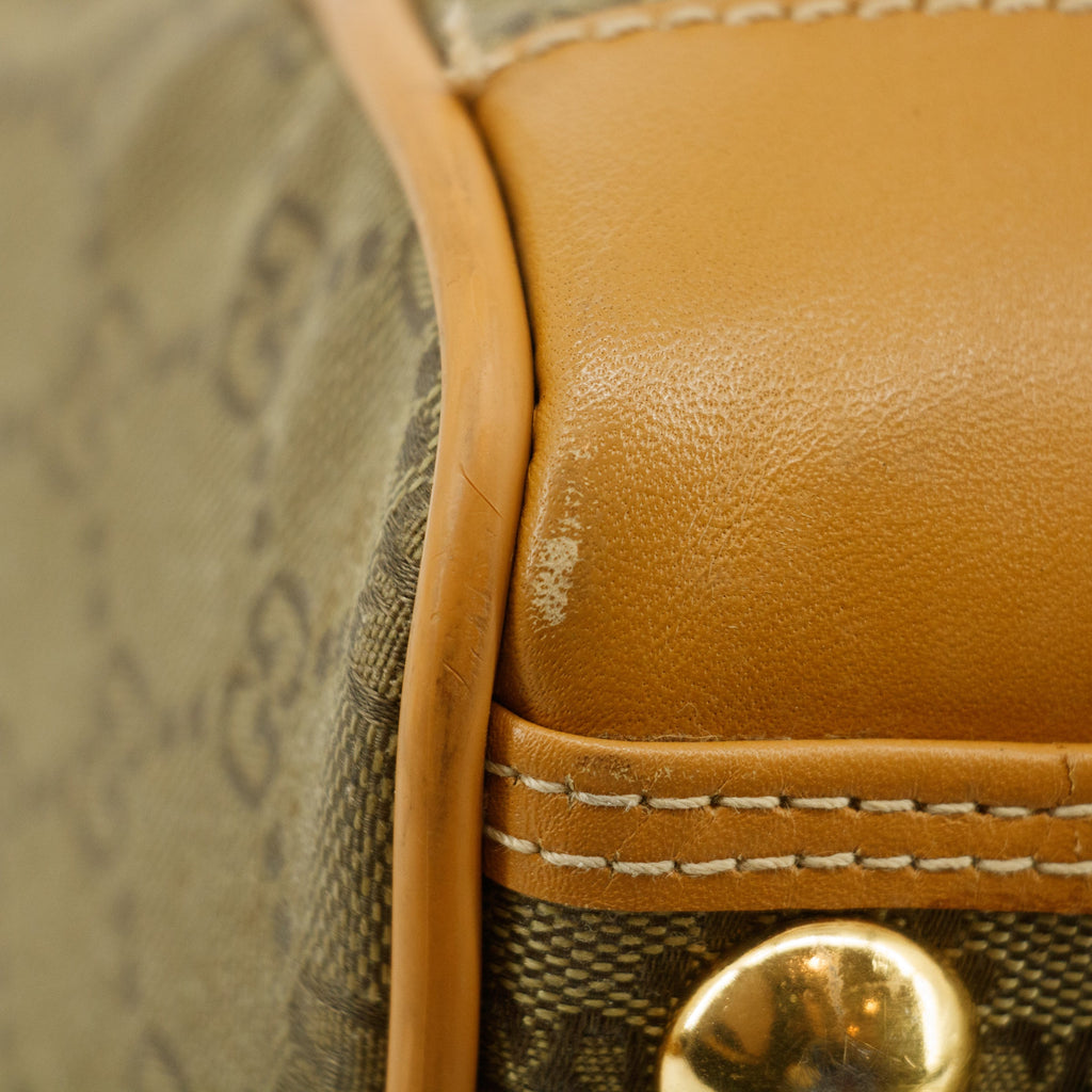Gucci GG Canvas Green 2Way Boston Bag #3400