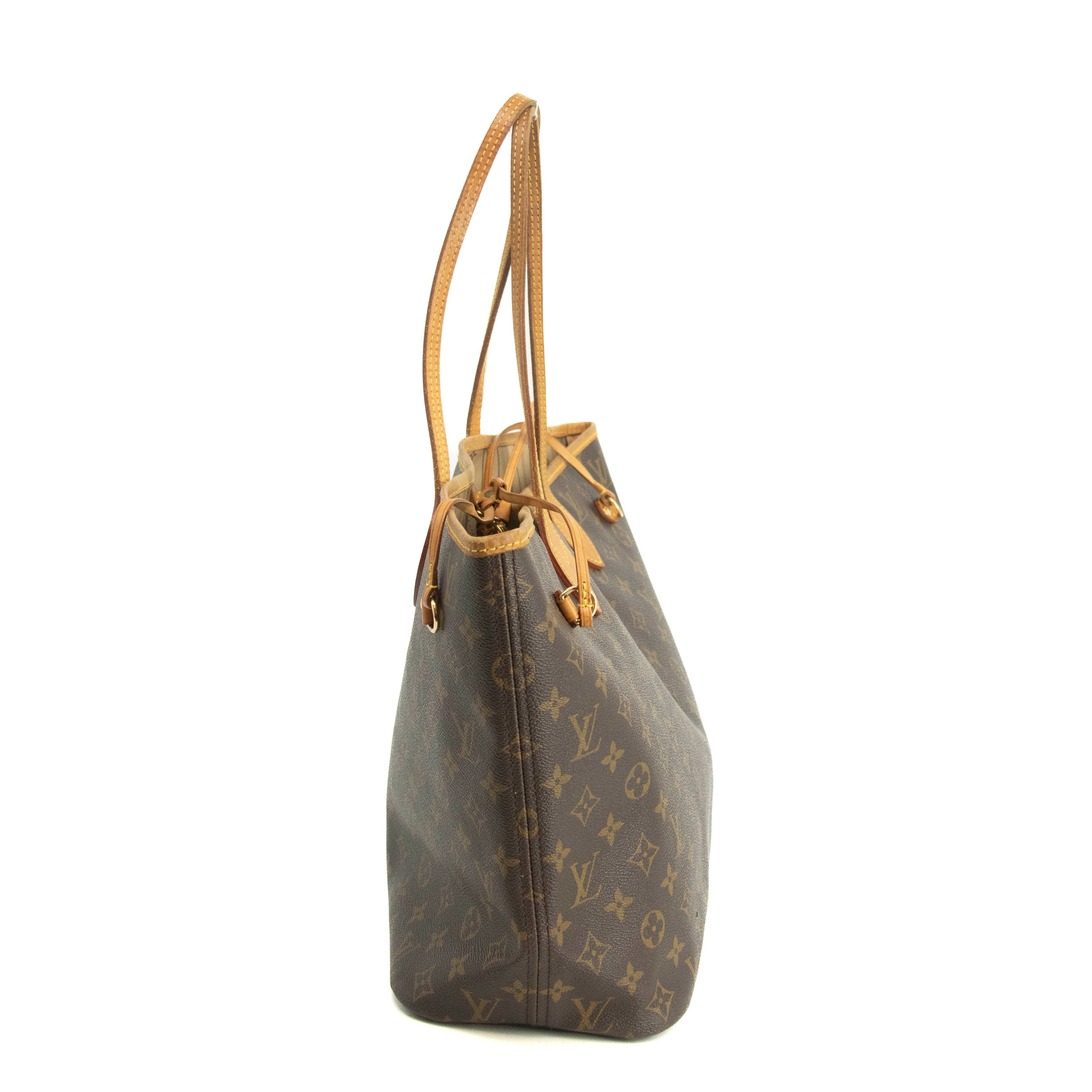 Louis Vuitton Monogram Canvas Brown Neverfull MM Shoulder Bag #3990