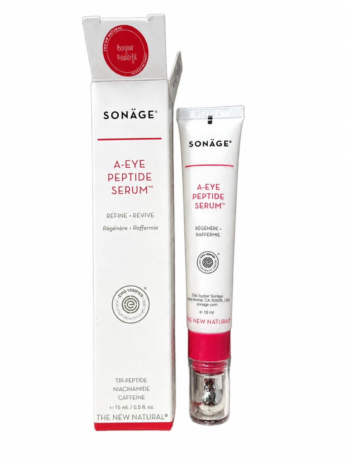 Sonäge A-Eye Peptide Serum Niacinamide & Caffeine Eye Treatment 0.5 oz