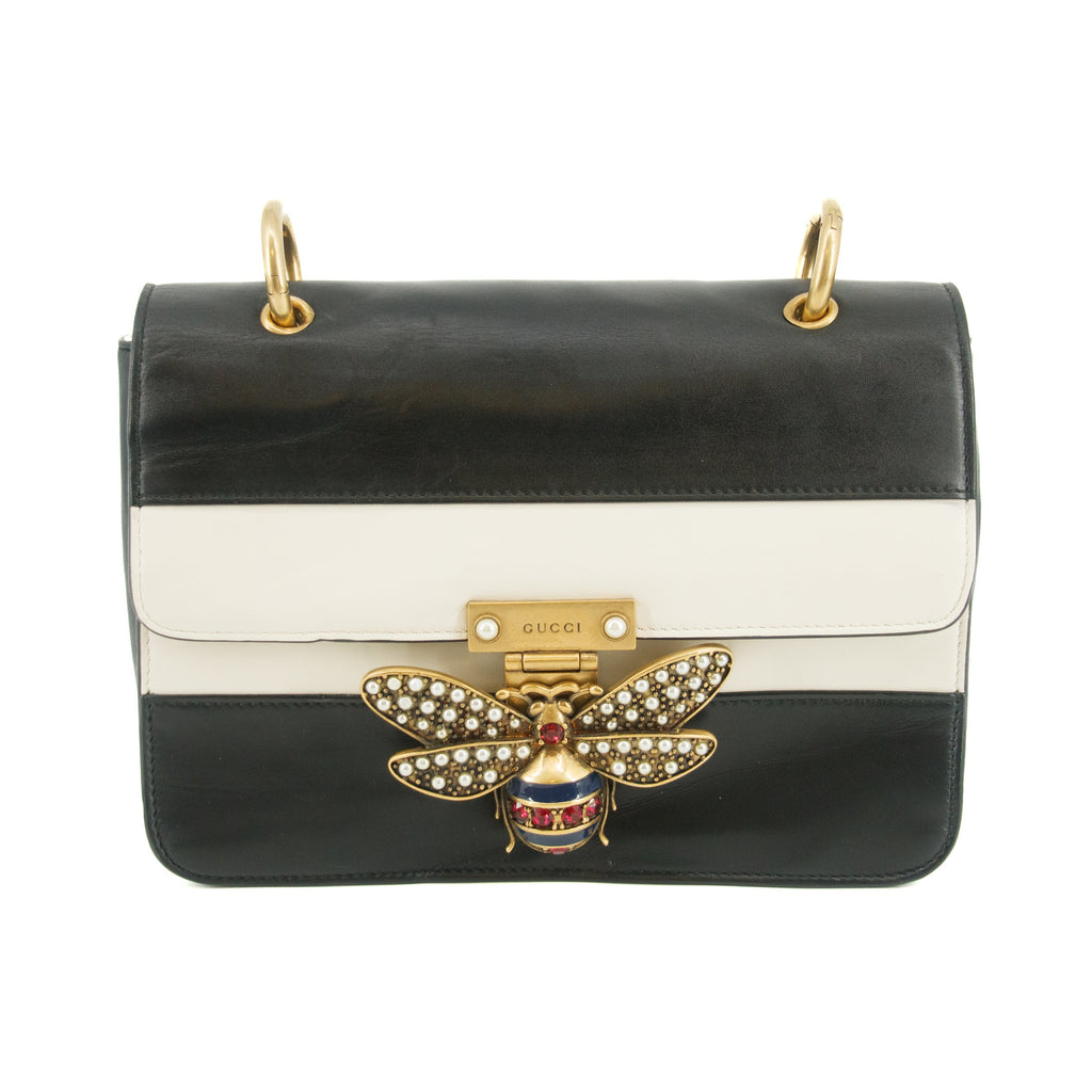 Gucci Black x Ivory Queen Margaret Leather Shoulder Bag #4622
