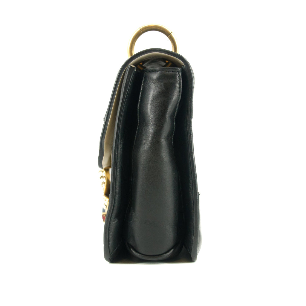 Gucci Black x Ivory Queen Margaret Leather Shoulder Bag #4622