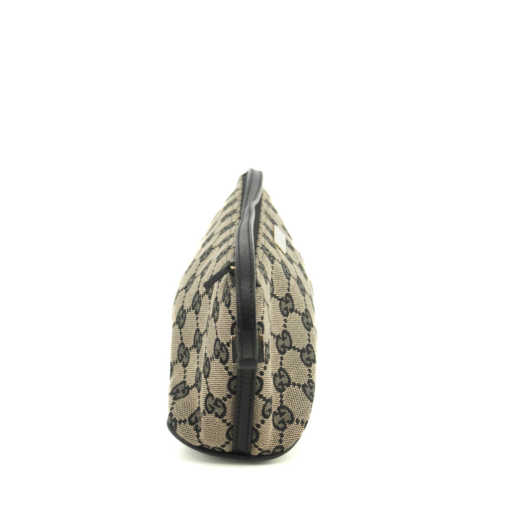 Gucci GG Canvas Black Beige x Black Pochette Bag #4695