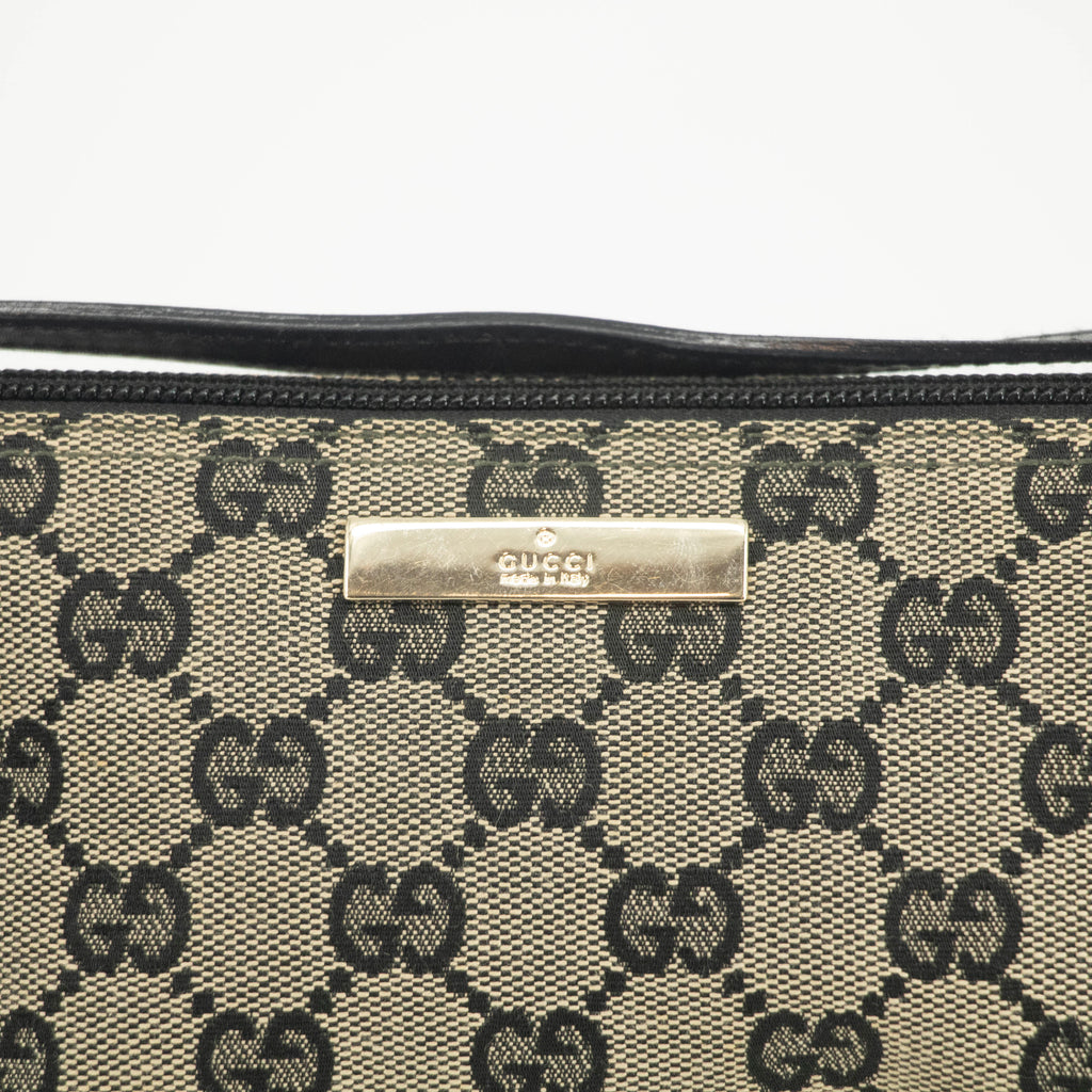 Gucci GG Canvas Black Beige x Black Pochette Bag #4695