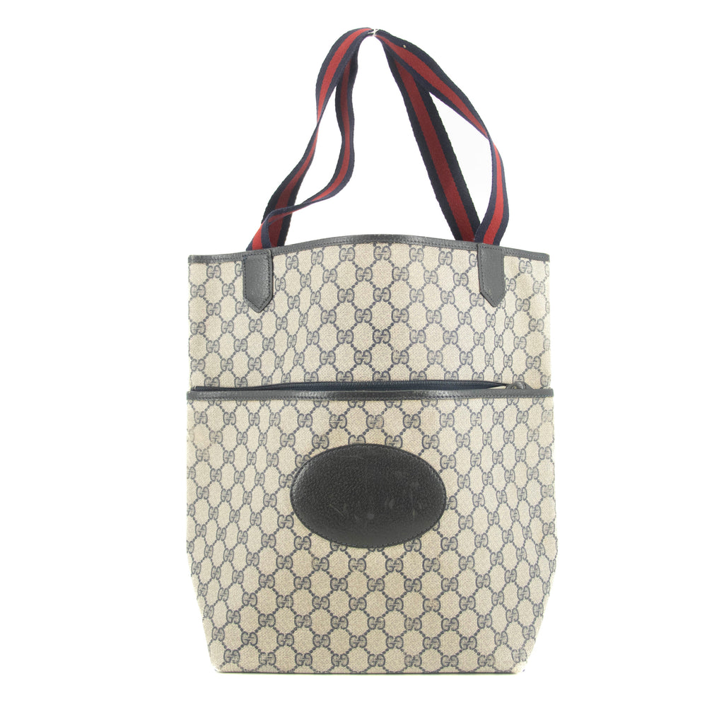 Gucci Navy GG Canvas Coated Vintage Tote Bag #4705