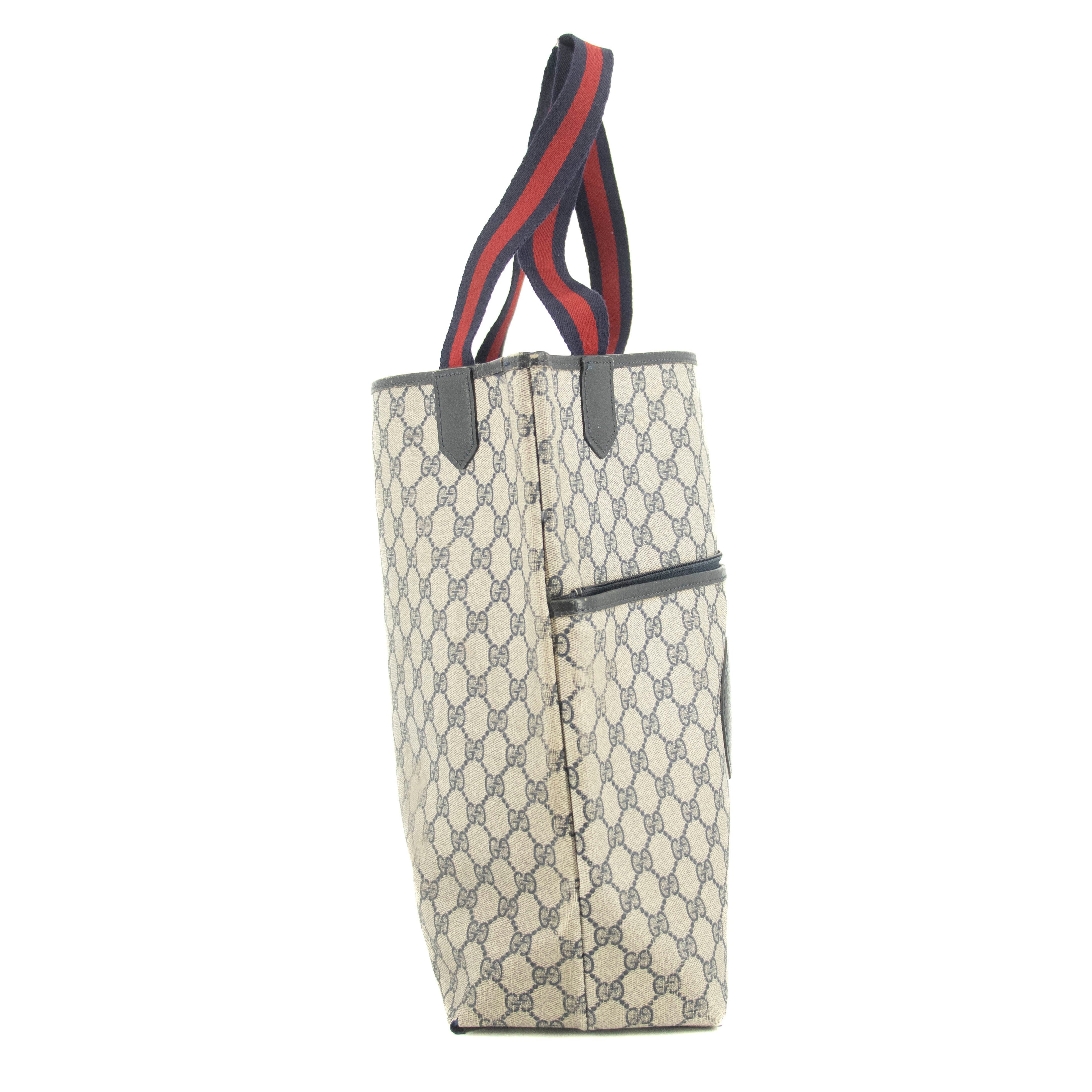 Gucci Navy GG Canvas Coated Vintage Tote Bag #4705
