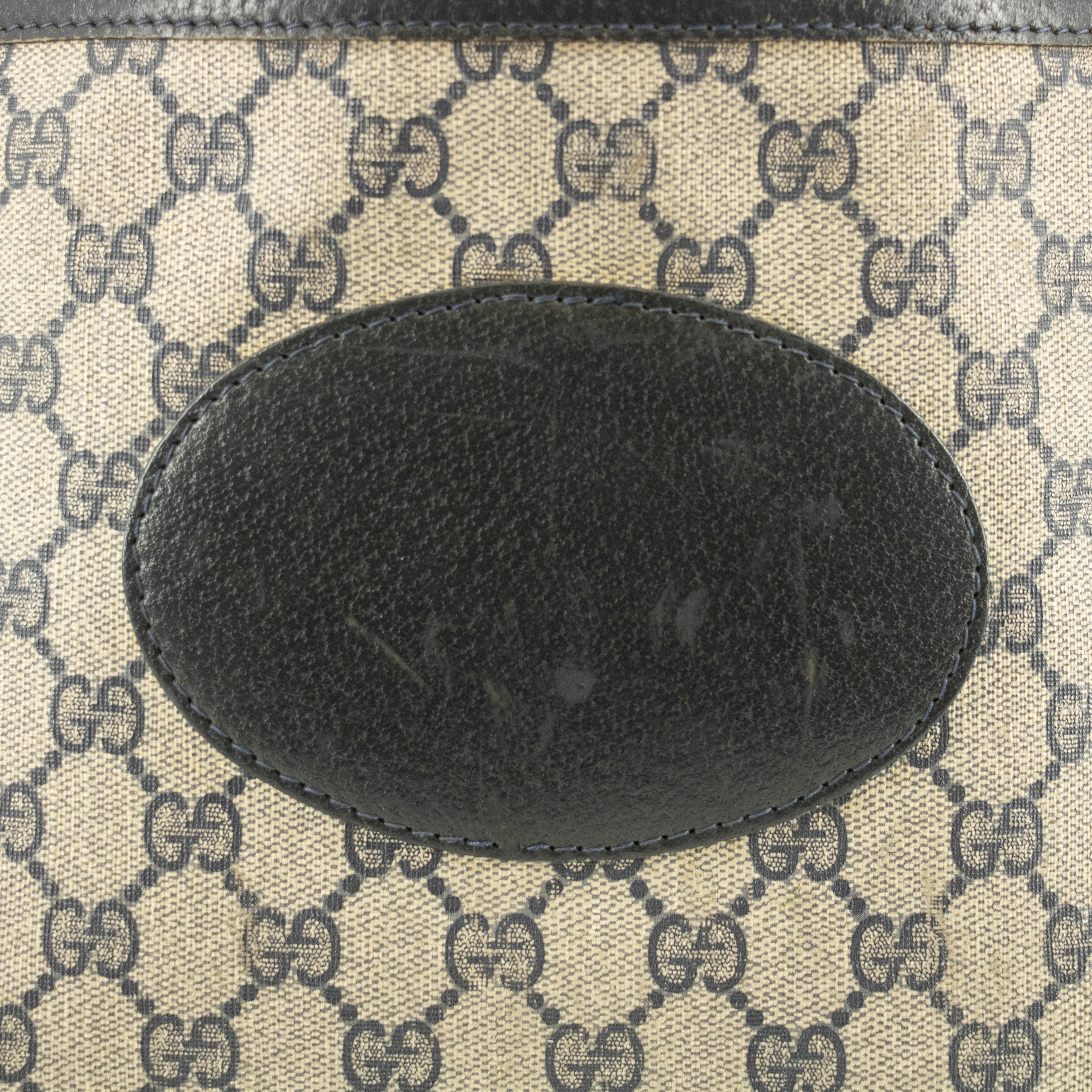 Gucci Navy GG Canvas Coated Vintage Tote Bag #4705