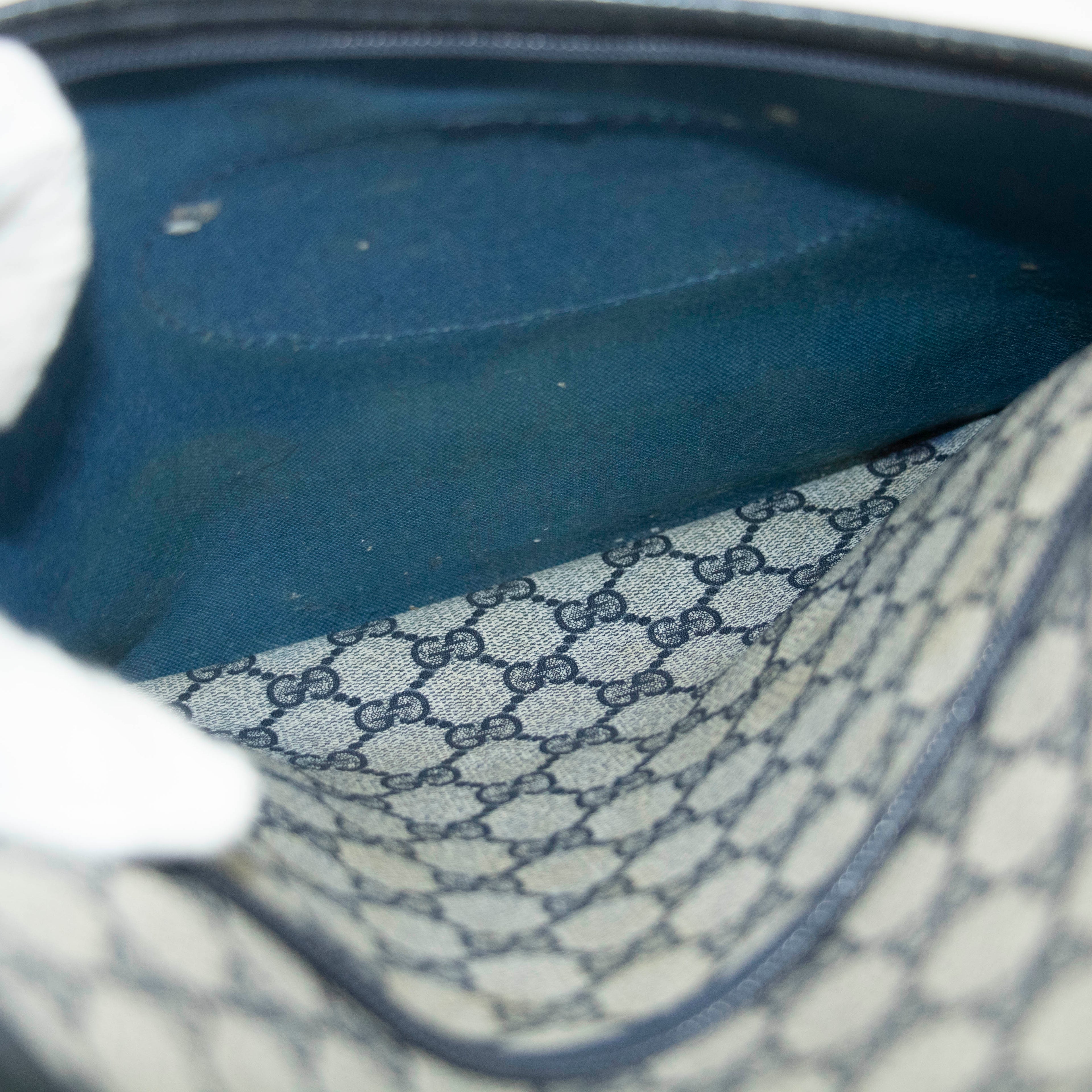 Gucci Navy GG Canvas Coated Vintage Tote Bag #4705