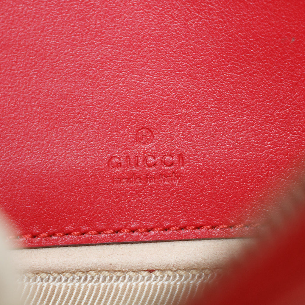 Gucci GG Marmont Red Leather Mini Zip Chain Bag #5277
