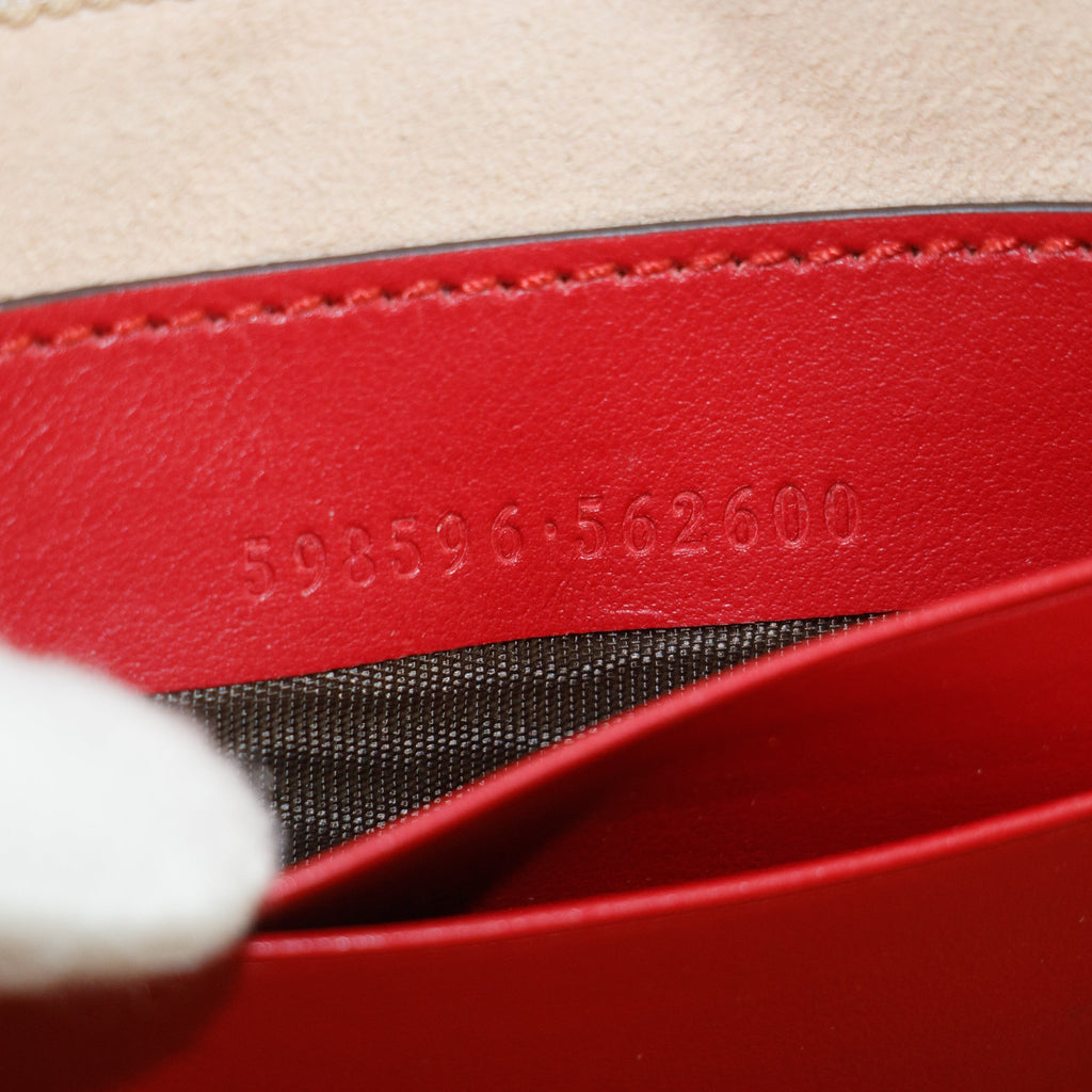 Gucci GG Marmont Red Leather Mini Zip Chain Bag #5277