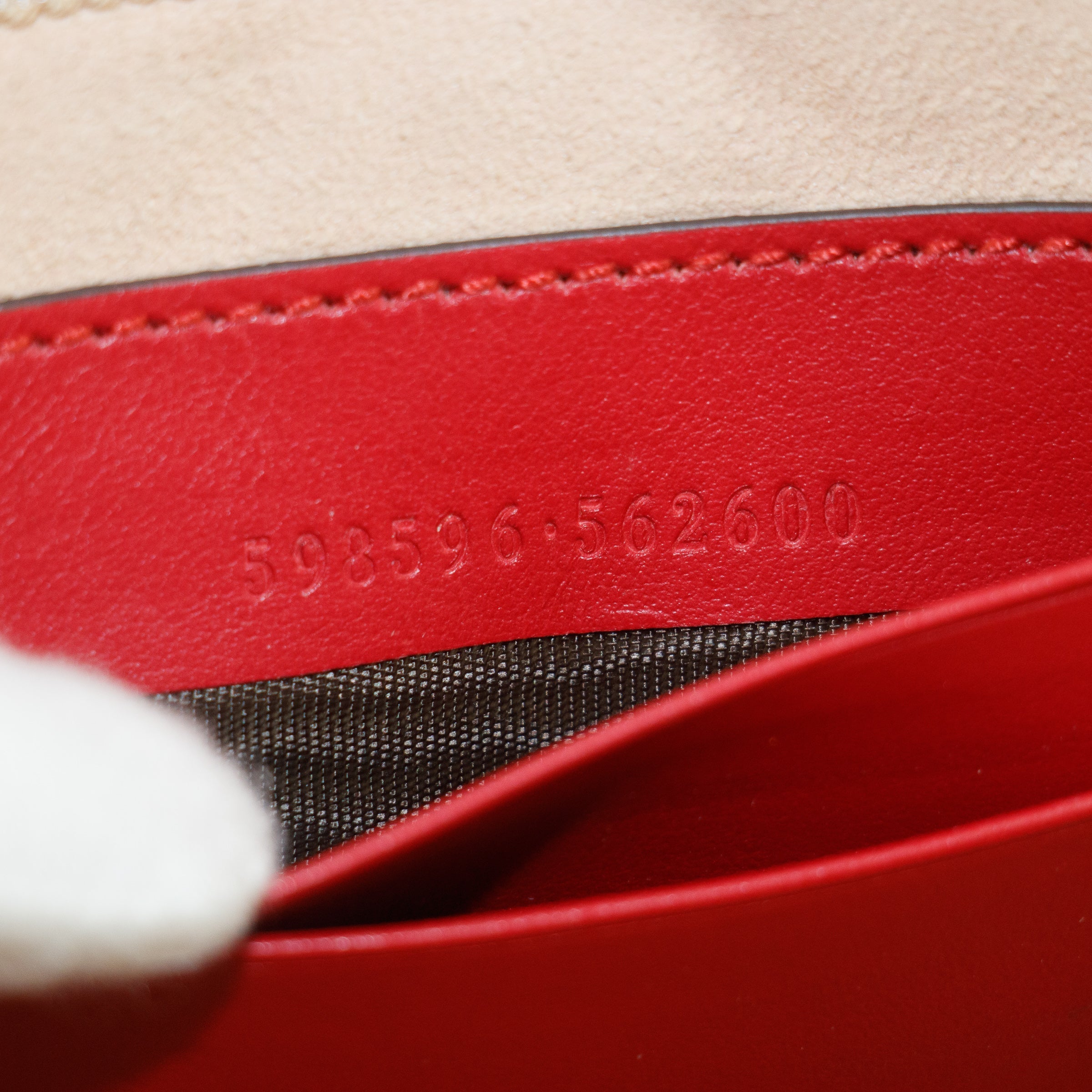 Gucci GG Marmont Red Leather Mini Zip Chain Bag #5277