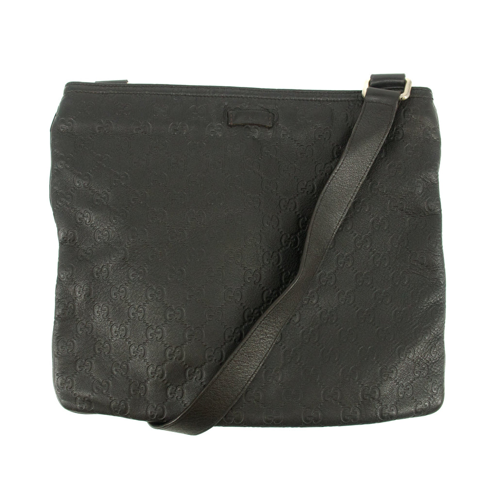 Gucci GG Guccisima Leather Black Slim Messanger Bag #5289