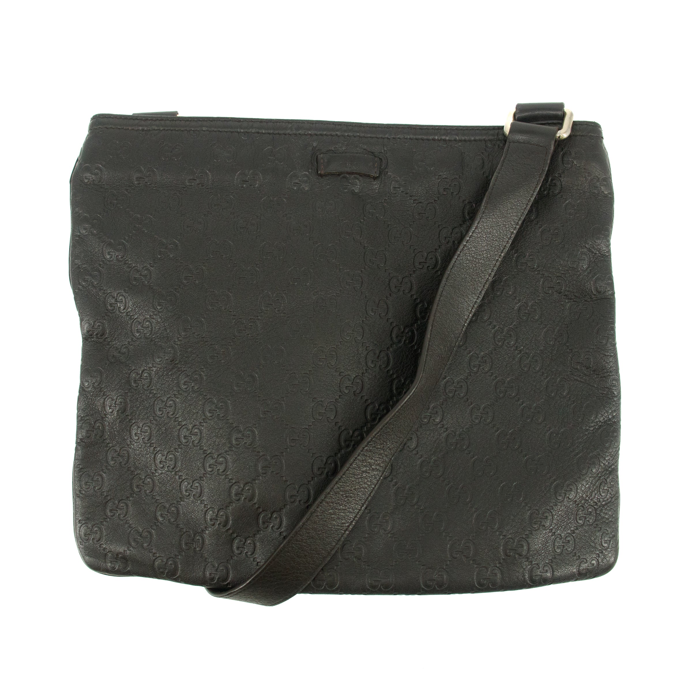 Gucci GG Guccisima Leather Black Slim Messanger Bag #5289