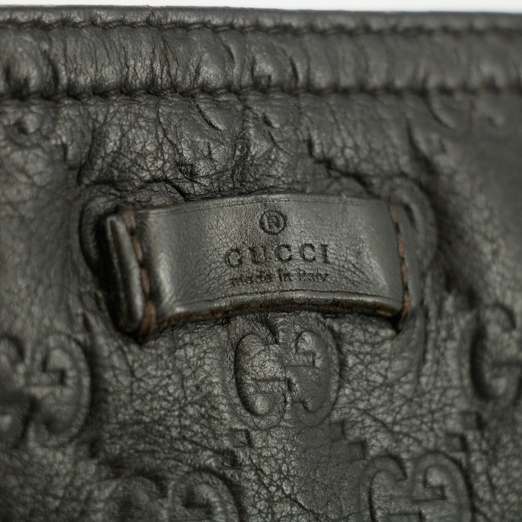 Gucci GG Guccisima Leather Black Slim Messanger Bag #5289