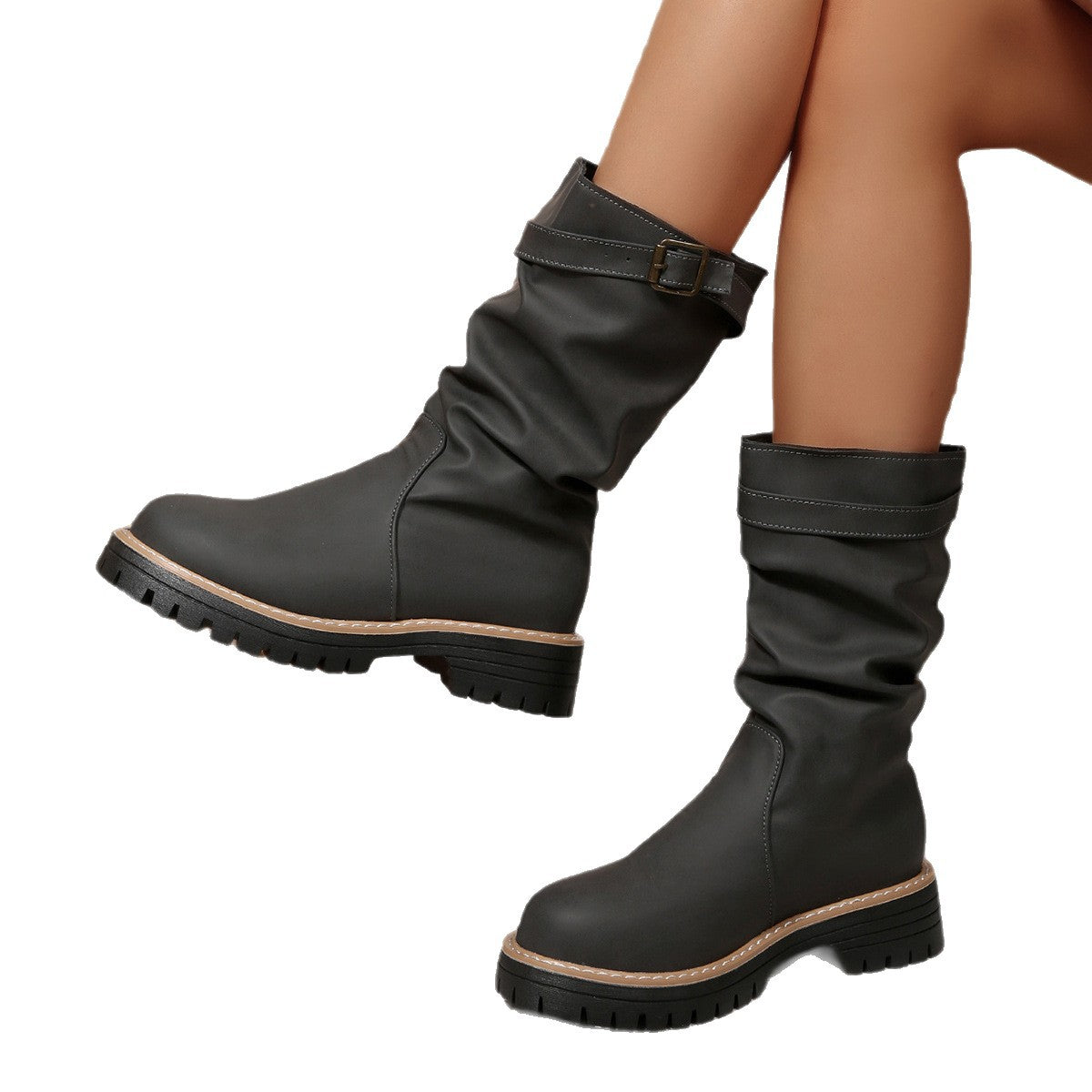 Fleece-Lined Thermal Over-the-Knee Boots