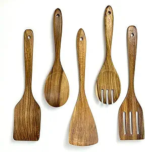 Acacia Wooden Utensil Set for Cooking – 5 Pcs