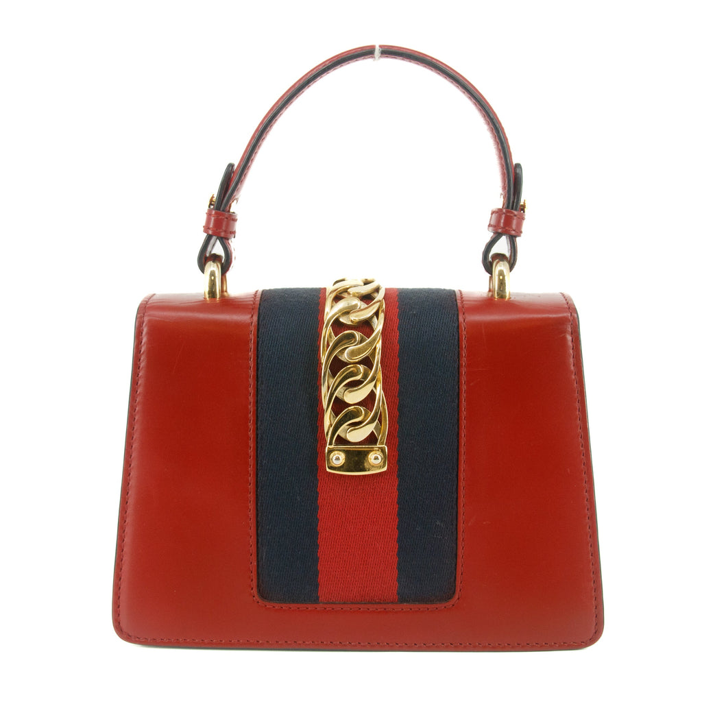 Gucci Red Sylvie Sherry Line Leather Shoulder Bag #8504