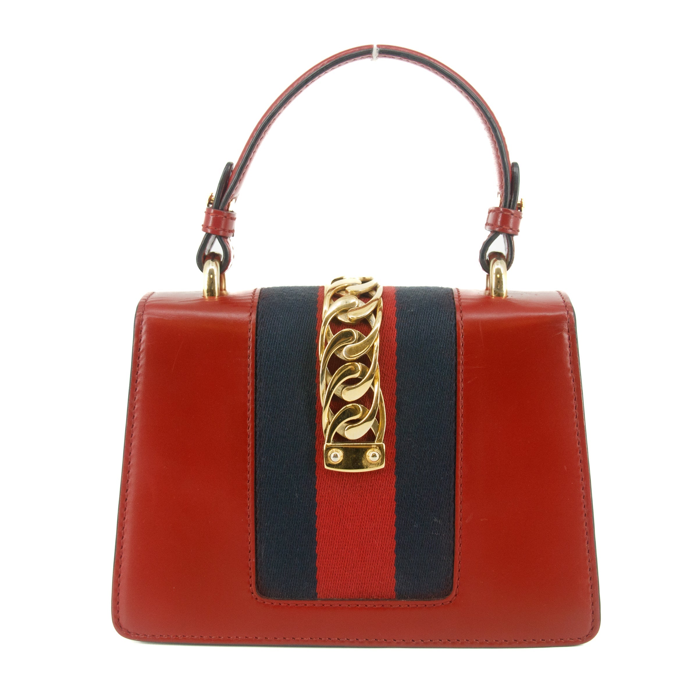 Gucci Red Sylvie Sherry Line Leather Shoulder Bag #8504
