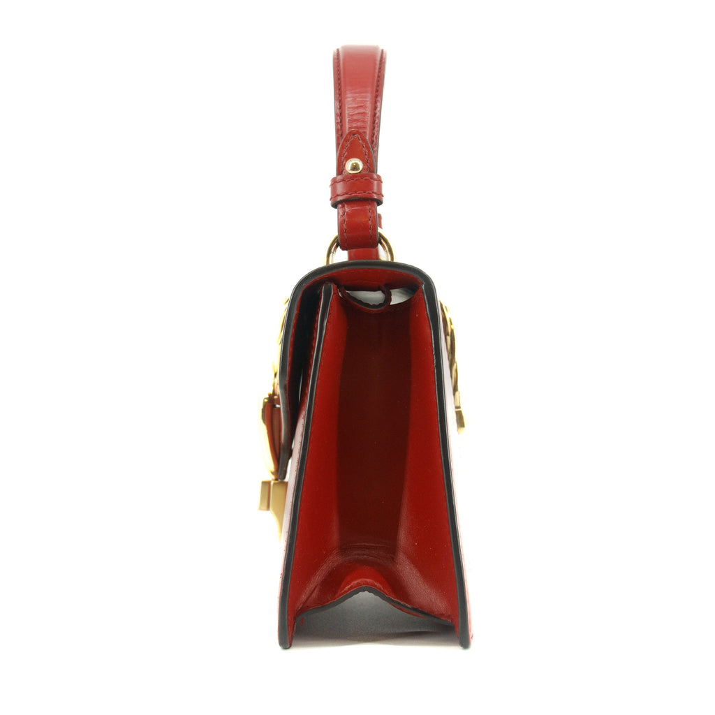 Gucci Red Sylvie Sherry Line Leather Shoulder Bag #8504