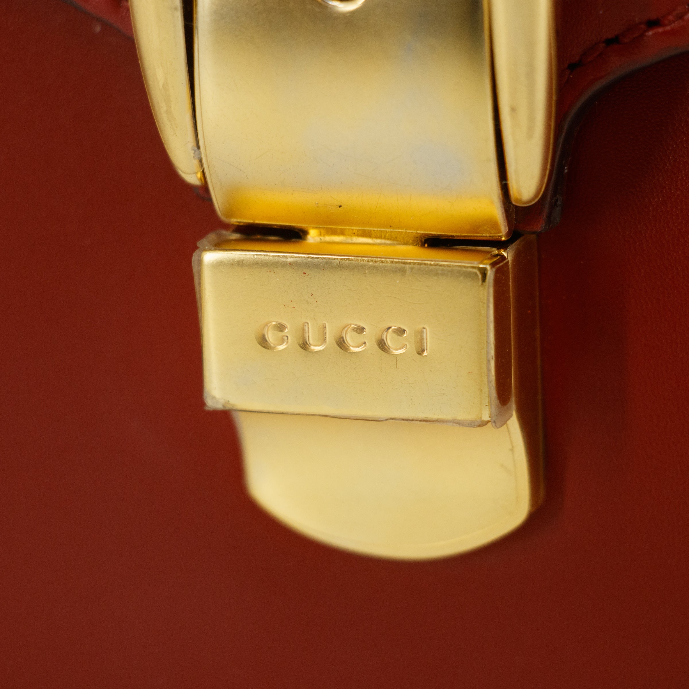 Gucci Red Sylvie Sherry Line Leather Shoulder Bag #8504