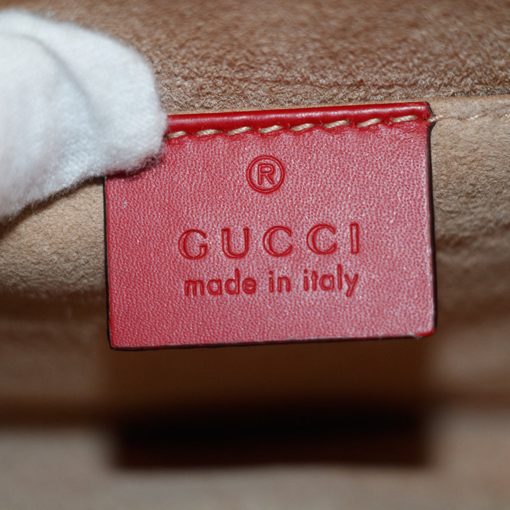 Gucci Red Sylvie Sherry Line Leather Shoulder Bag #8504