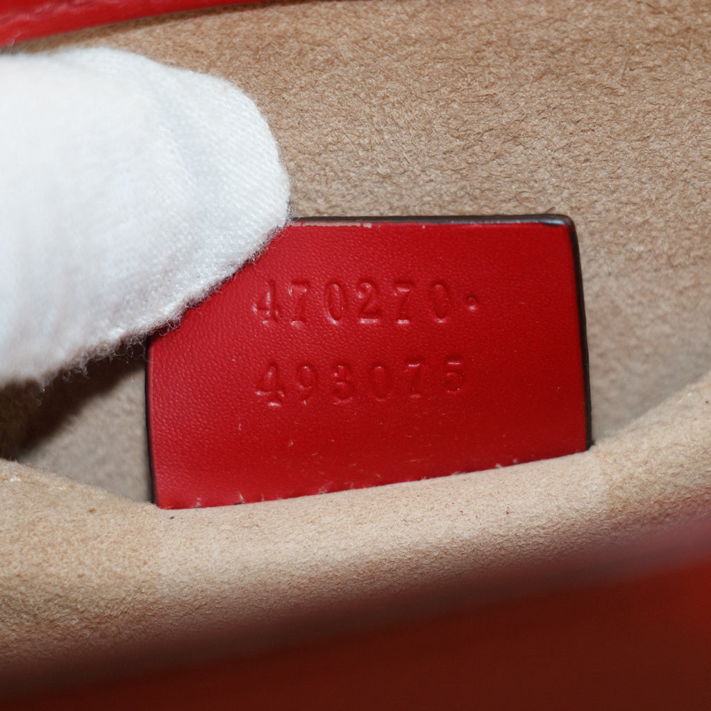 Gucci Red Sylvie Sherry Line Leather Shoulder Bag #8504