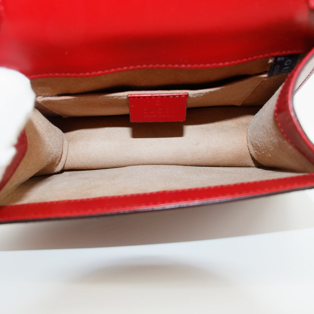 Gucci Red Sylvie Sherry Line Leather Shoulder Bag #8504
