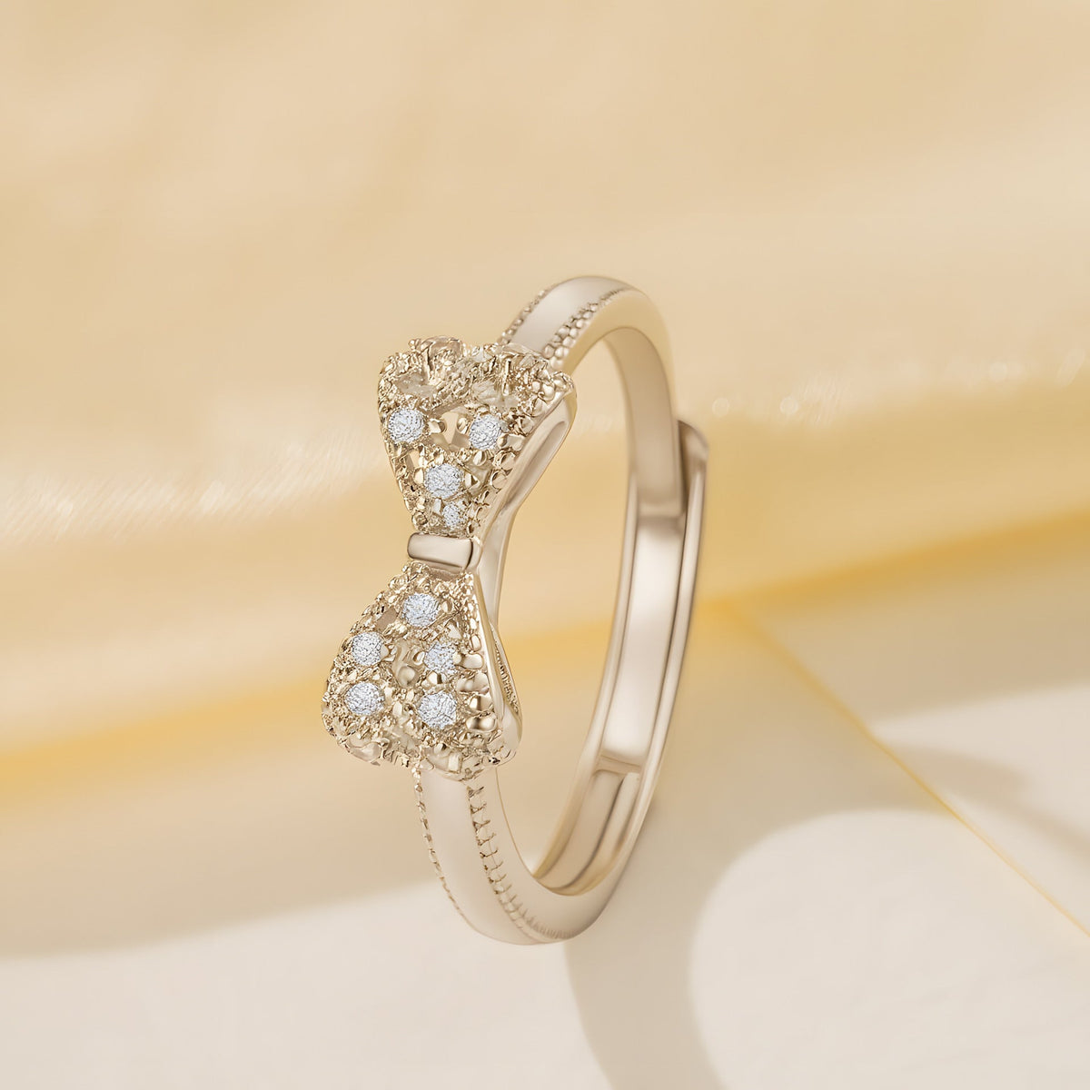 Best-selling Bow-knot Ring With Micro-paved Zircons
