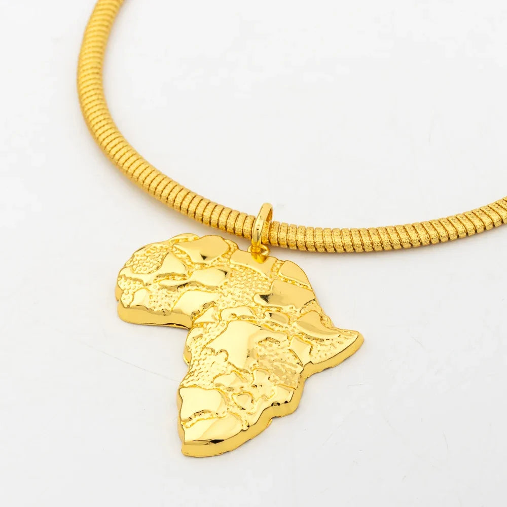 African Gold Color Jewelry Set for Women Large Earrings and Pendant Italian Luxury Necklace Bangle Ring Weddings Jewellery Gift