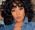 Bob Wig with Bangs Afro Bouncey Kinky Curls Brazilian Virgin Human Hair Glueless