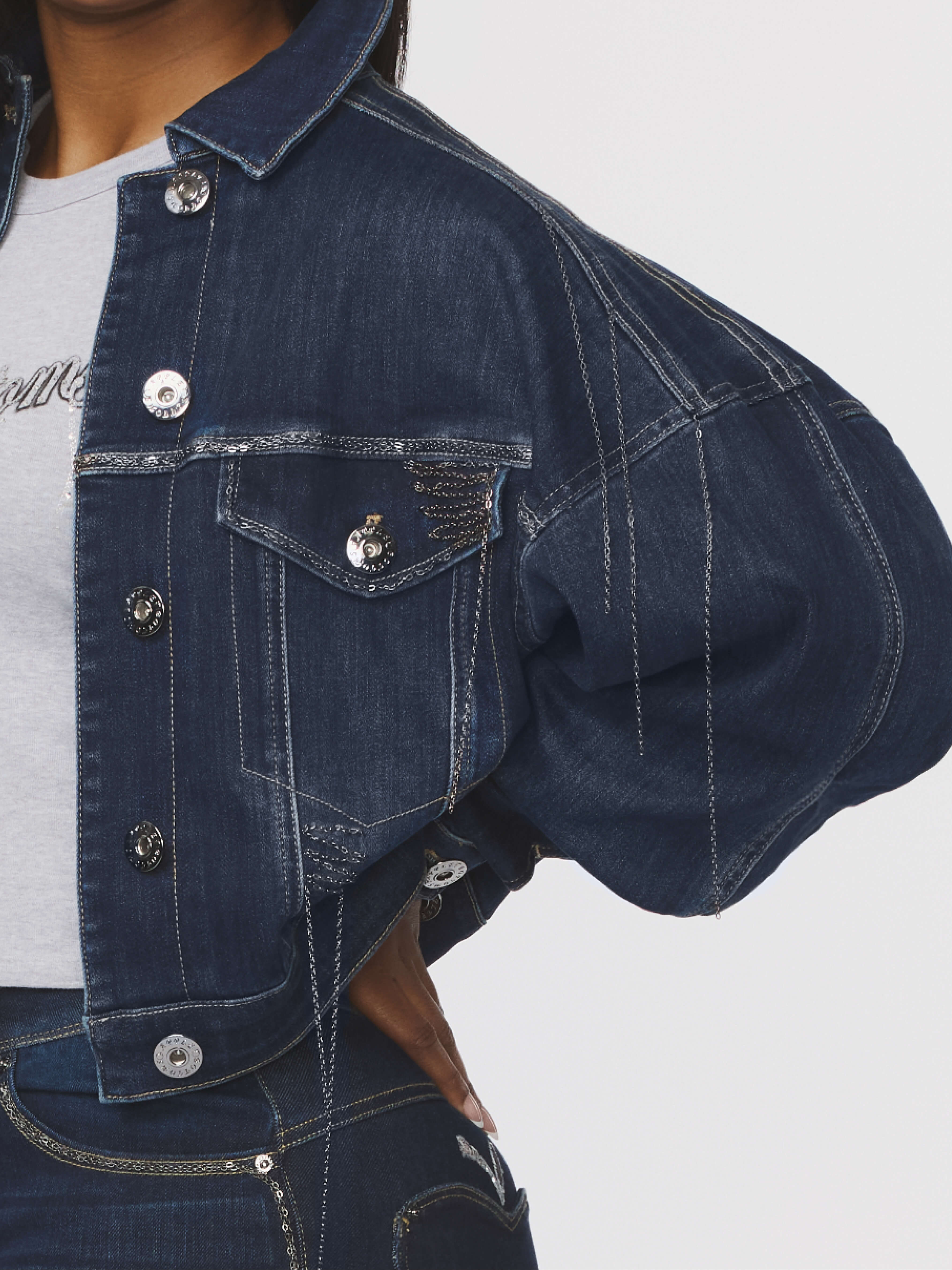 Cropped Chain Link Jacket