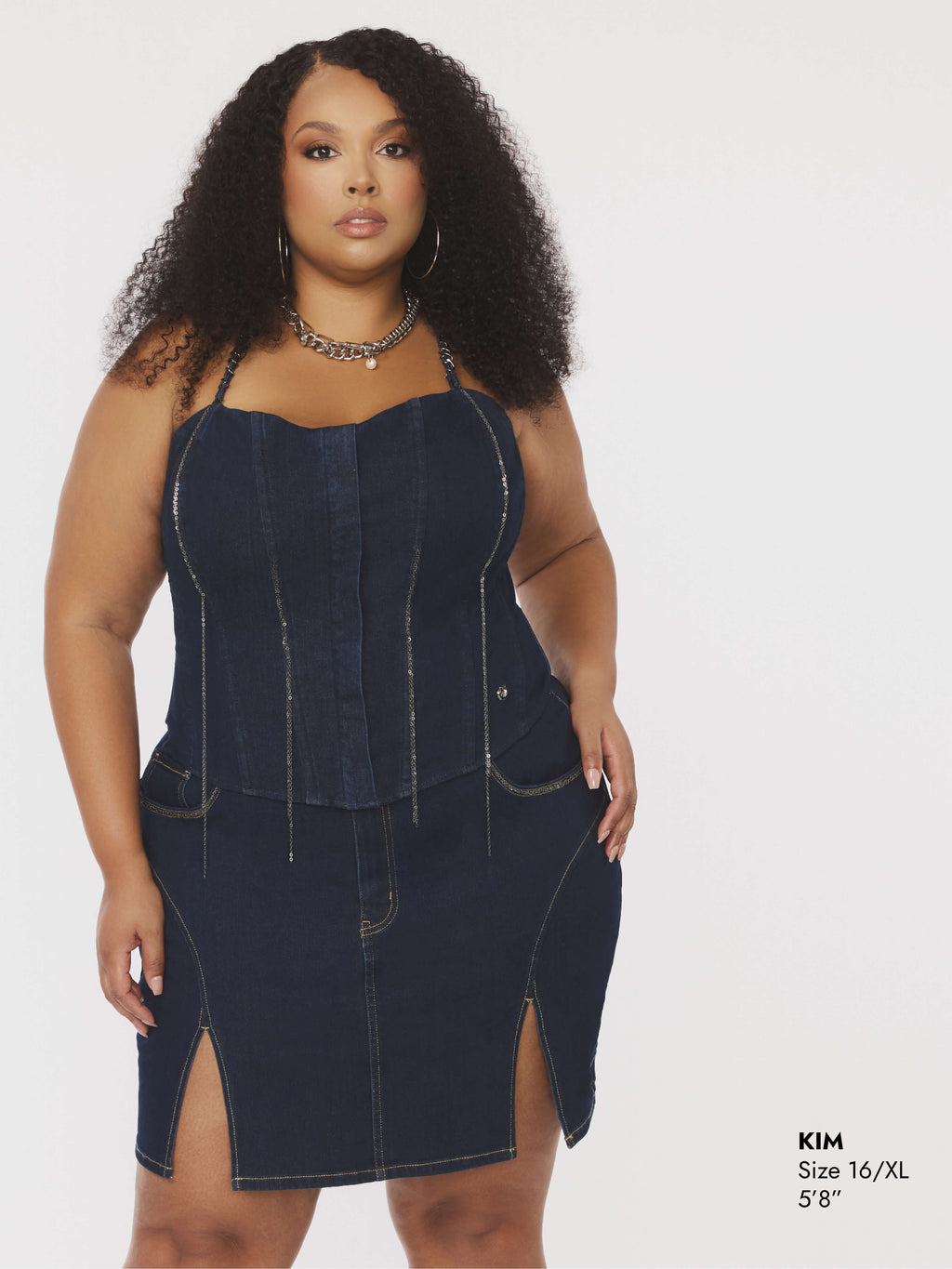 Denim Chain Link Corset
