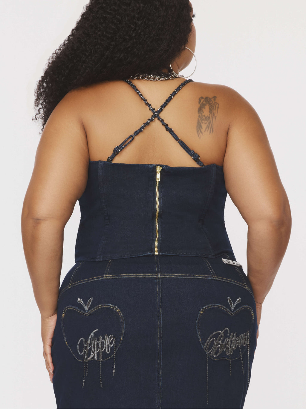 Denim Chain Link Corset