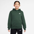 Nike Big Kids Fleece Pullover Hoodie - Fir/White