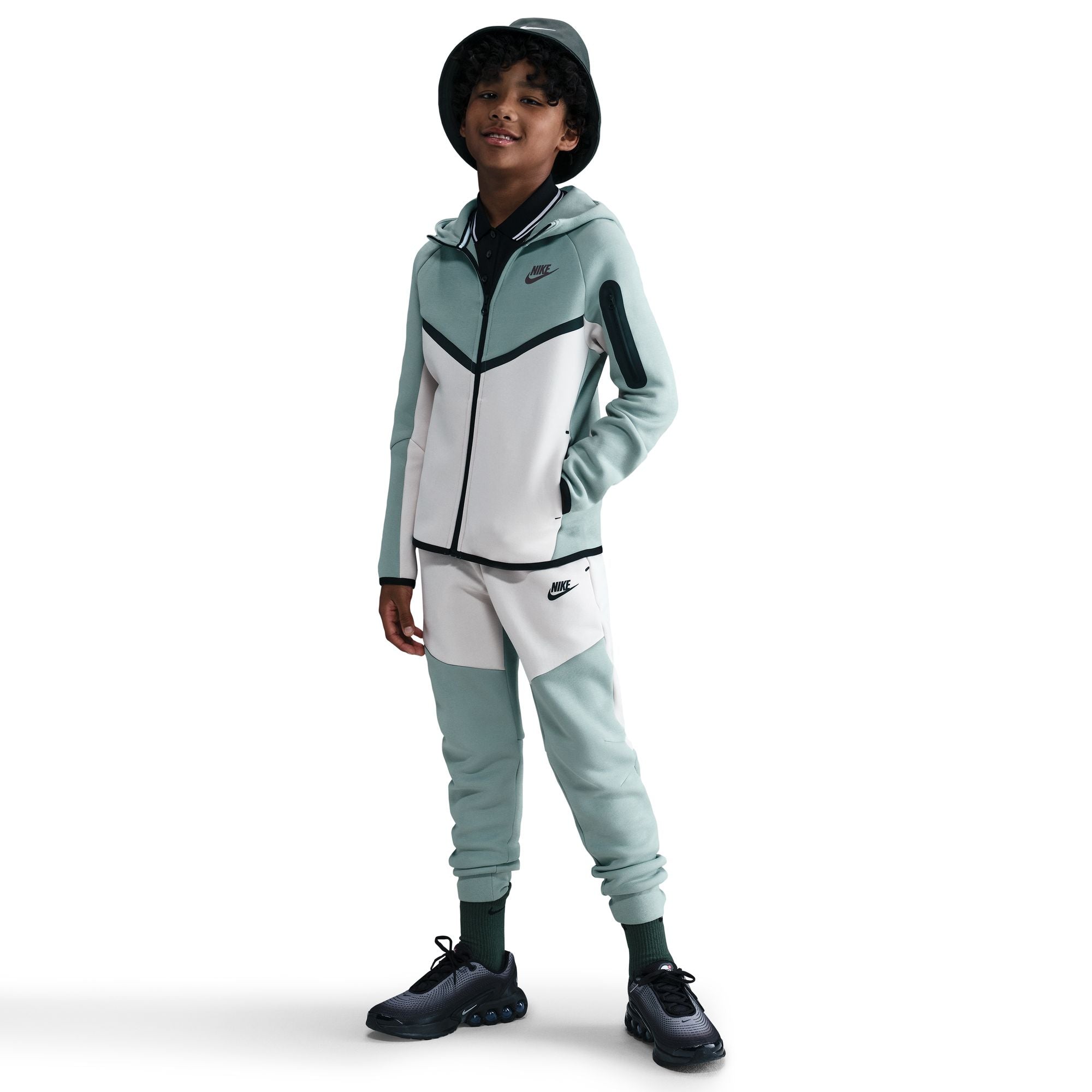 Nike Big Kids Sportswear Tech Fleece Hoodie - Dusty Sage