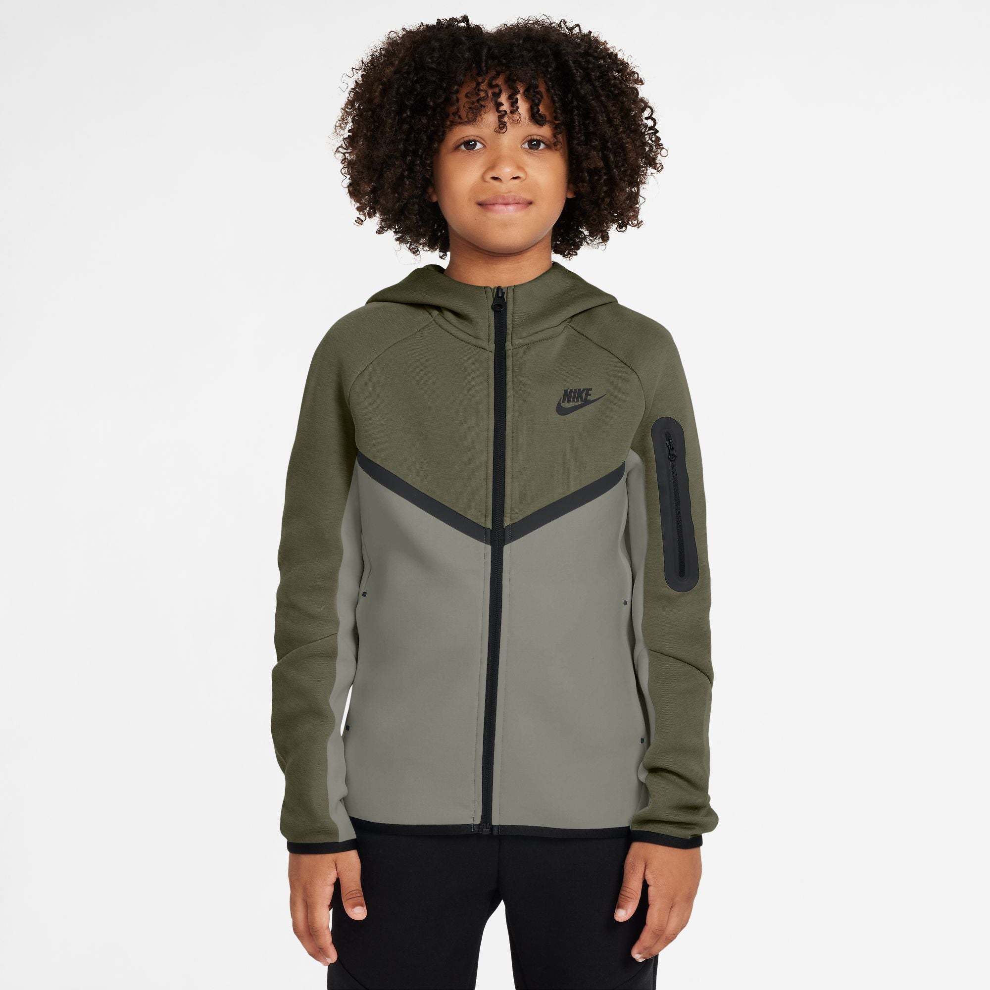 Nike Big Kids Sportswear Tech Fleece Jacket - Medium Olive