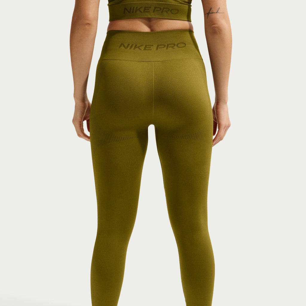 Nike Womens Pro Seamless High-Waisted Leggings - Olive Flak