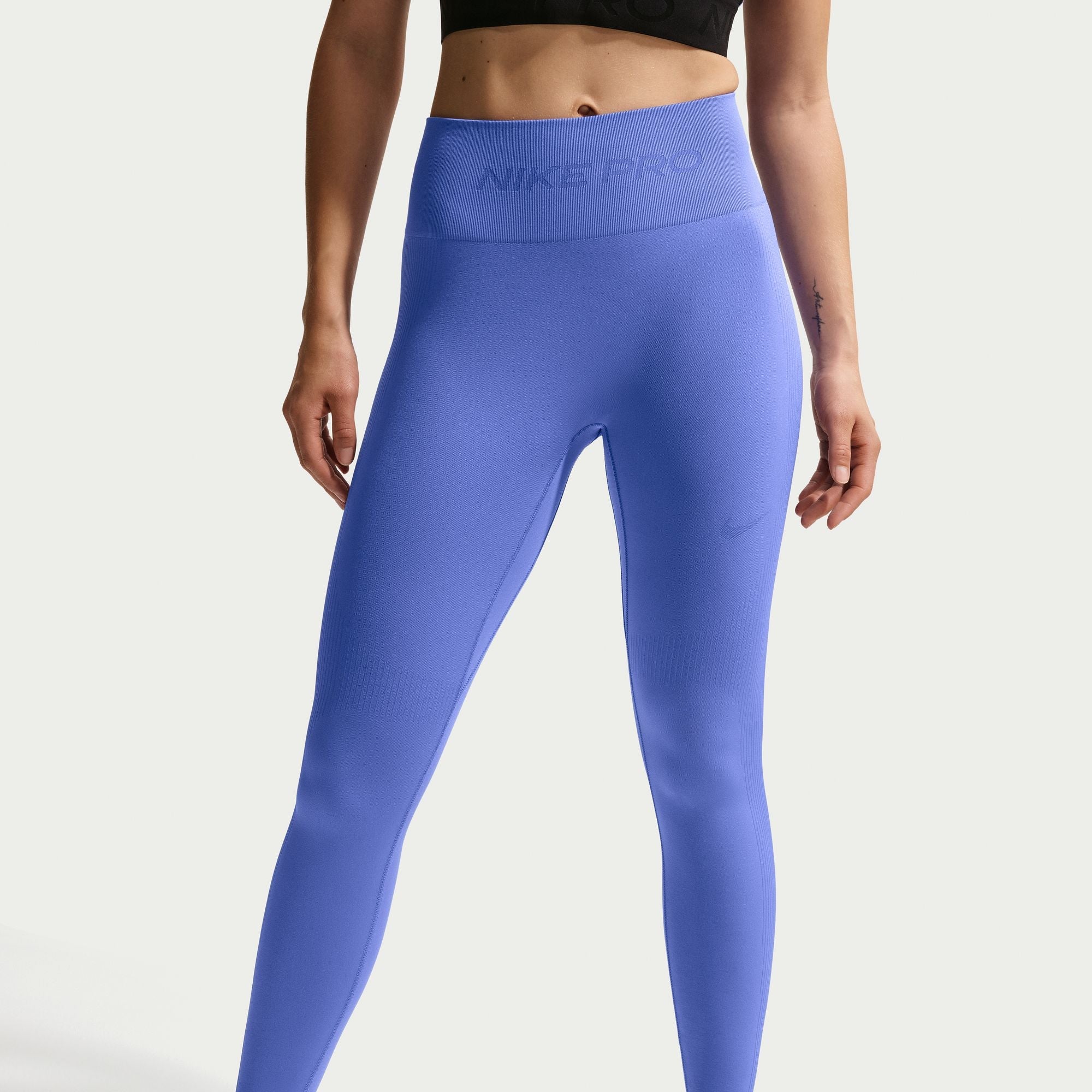 Nike Womens Pro Seamless High-Waisted Leggings - Blue