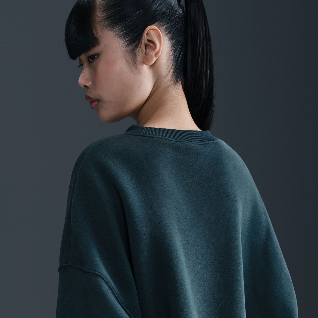 Nike Womens Phoenix Fleece Cropped Crewneck - Armory Navy