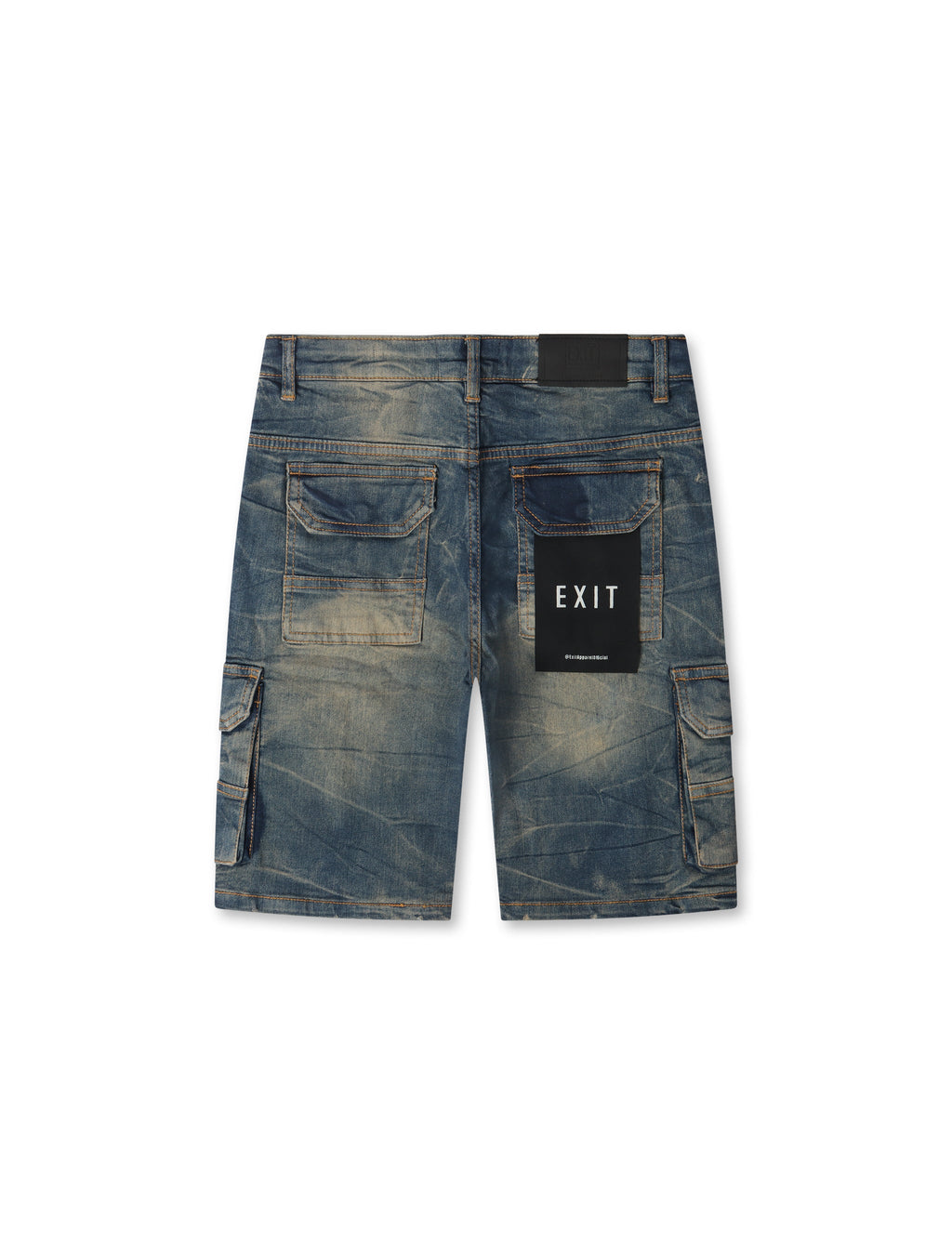 Exit Apparel Cargo Denim Shorts - Blue
