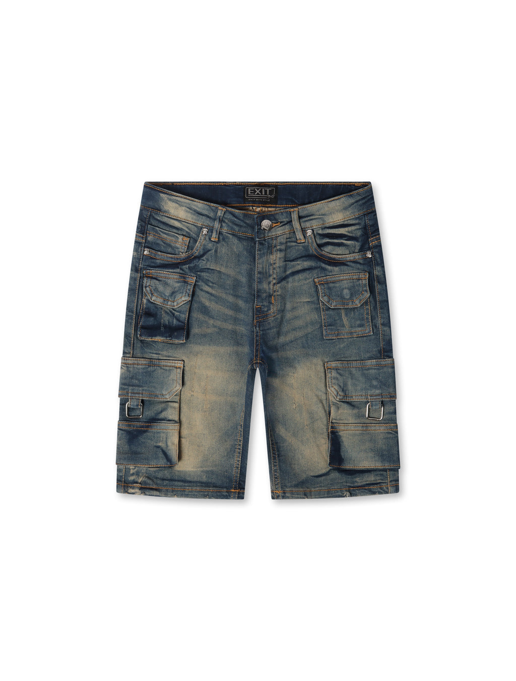 Exit Apparel Cargo Denim Shorts - Blue