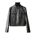 Black Sheepskin Leather Jacket Women's
