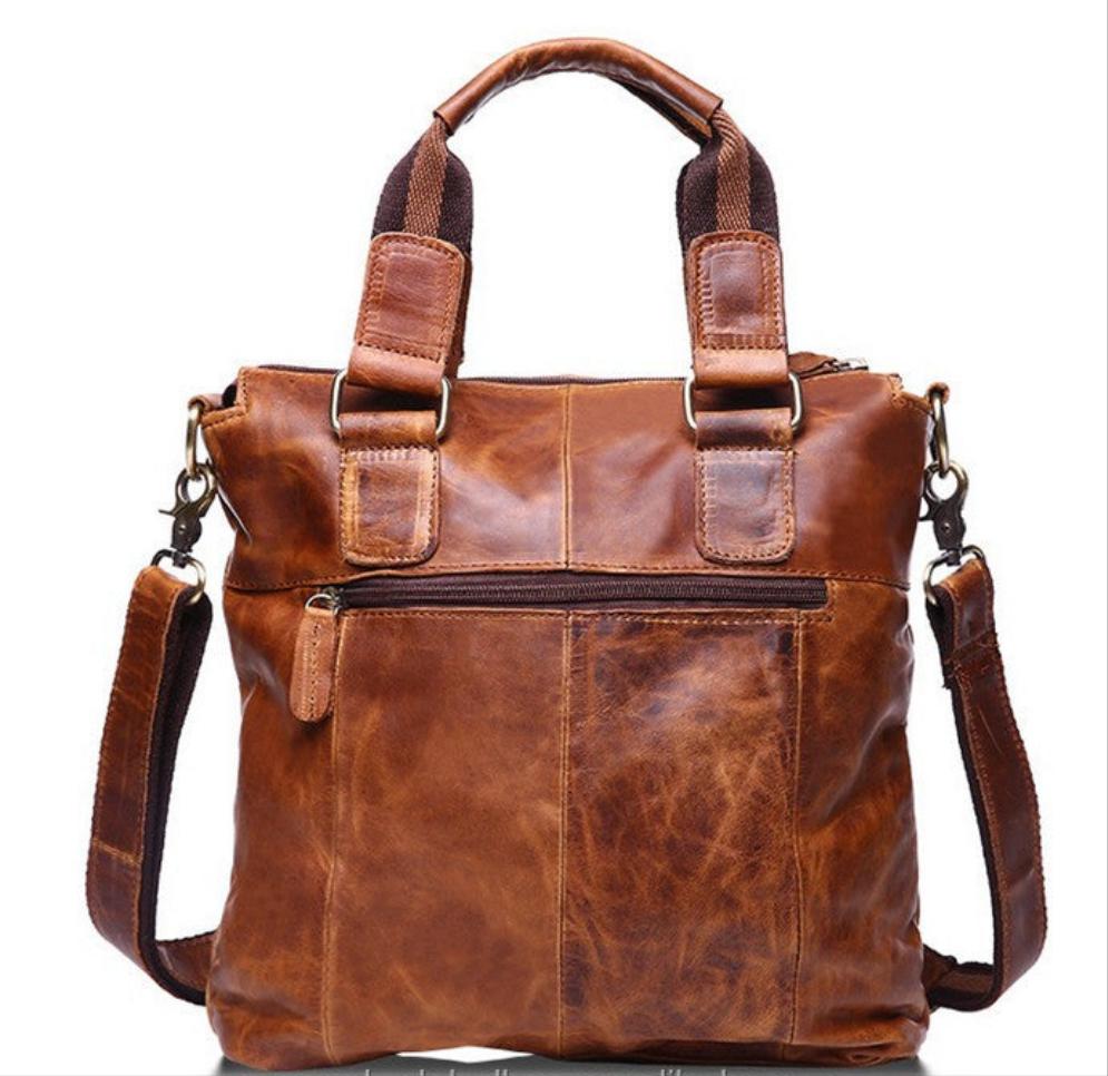 Crazy Horse Handbag Leather Shoulder Messenger Bag Unisex