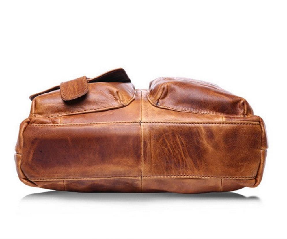 Crazy Horse Handbag Leather Shoulder Messenger Bag Unisex