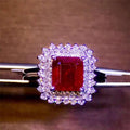 1.9ct Natural Ruby Ring Pigeon Blood Red 18k Gold Wedding Rings Women's