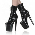 Black Sexy Platform Boots 20cm Heel Women's