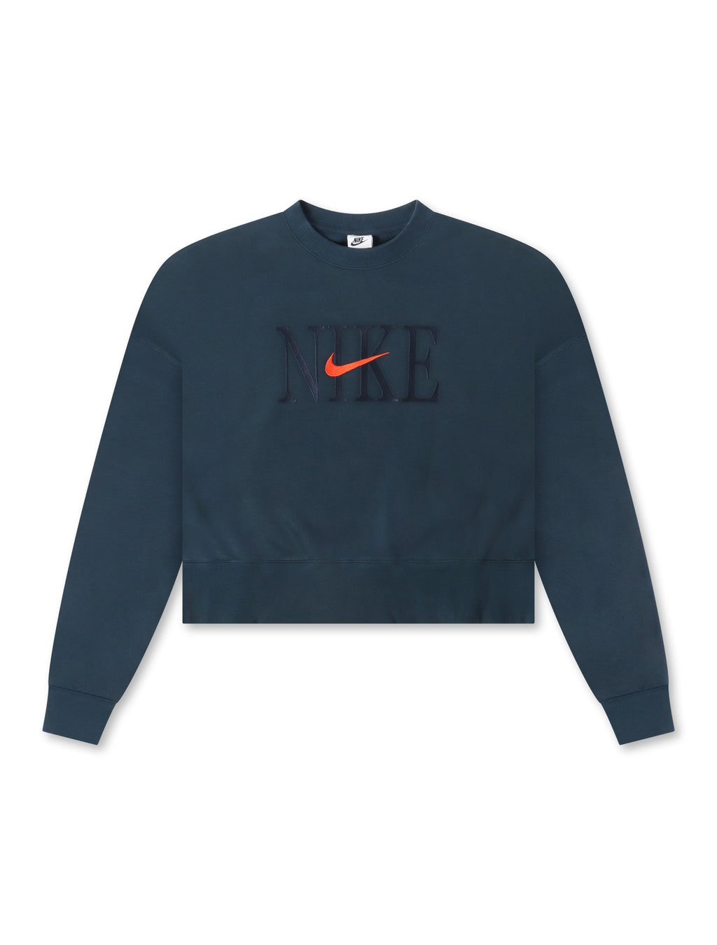 Nike Womens Phoenix Fleece Cropped Crewneck - Armory Navy